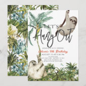 Laten we Sloth Oerwoud Kinderen Verjaardag ophange Kaart (Voorkant / Achterkant)