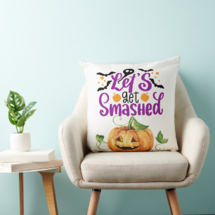 Laten we Smashed Pumpkin Halloween Sierkussen neme