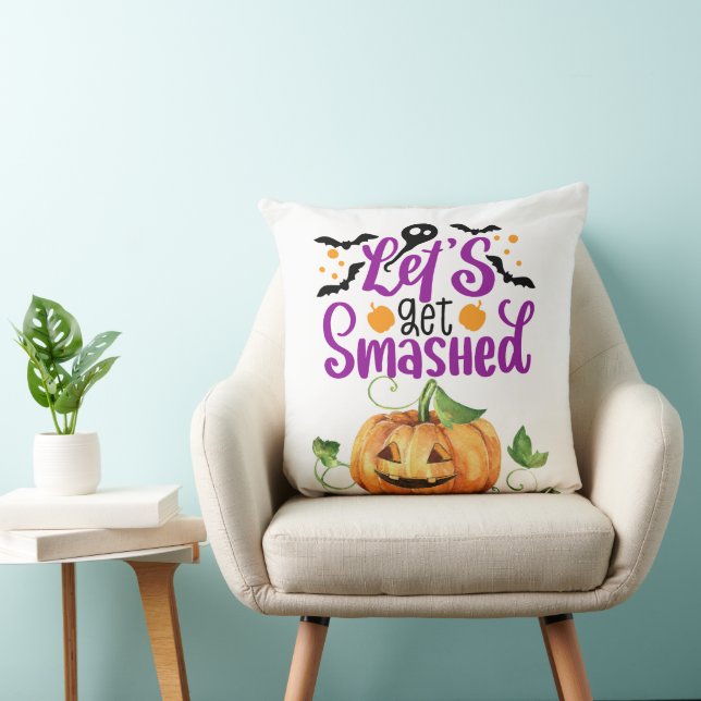 Laten we Smashed Pumpkin Halloween Sierkussen neme (Stoel)