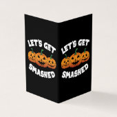 Laten we Smashed Pumpkins Jack O Lantern Halloween Kaart (Buitenkant)