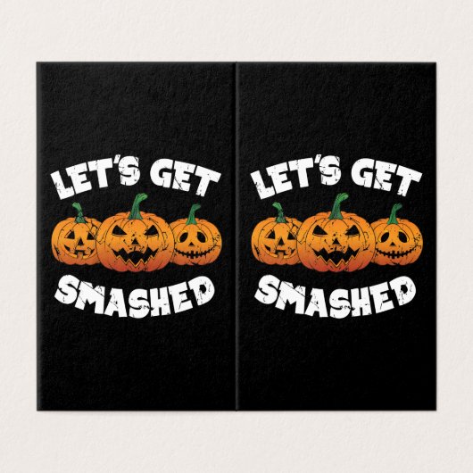 Laten we Smashed Pumpkins Jack O Lantern Halloween Kaart (Buitenkant ongevouwen)