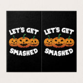 Laten we Smashed Pumpkins Jack O Lantern Halloween Kaart (Buitenkant ongevouwen)