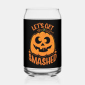 Laten we Smashed Tipsy Halloween Jack-O'-Lantern k Blikvorm Glas (Achterkant)