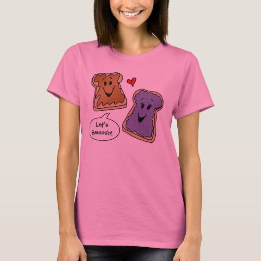 Laten we Smoosh Peanut Butter en Jelly Cartoon Shi T-shirt (Voorkant)