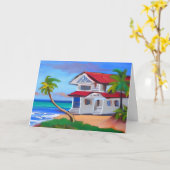 Laten we snel inhalen | Tropical Beach House Kaart (Gele Bloem)