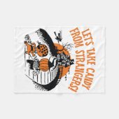 Laten we Snoep nemen van vreemden Grappige Hallowe Fleece Deken (Voorkant (Horizontaal))