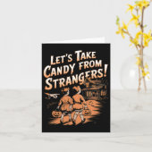Laten we Snoep nemen van vreemden  Halloween Kaart (Gele Bloem)