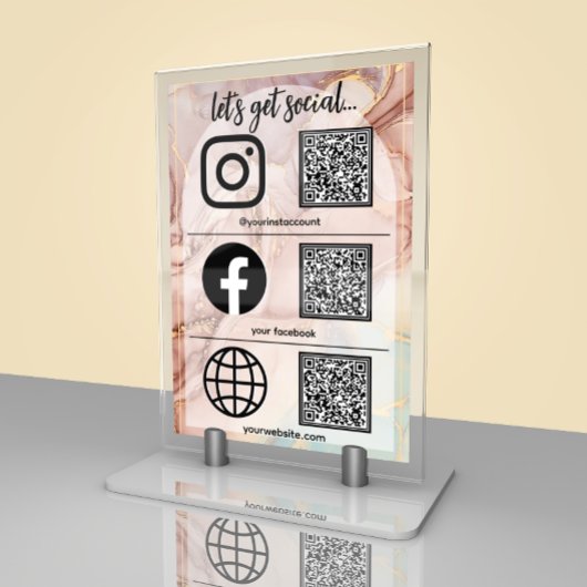 Laten we sociaal zakendoen | QR-code tafelkaart Kaart