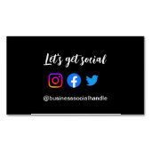 Laten we Social Media Business sociale handvat kri Magnetisch Visitekaartje (Voorkant)