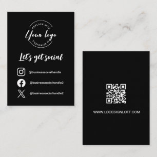 Laten we social media handvatten en website QR cod Visitekaartje