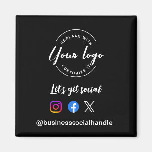 Laten we sociale pictogrammen sociaal handvat verb magneet