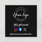 Laten we sociale pictogrammen sociaal handvat verb vierkante visitekaartje (Voorkant)