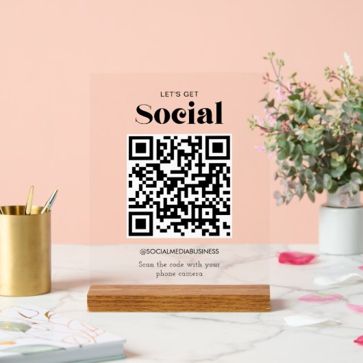 Laten we sociale QR-code gepersonaliseerde sociale Acryl Bord (Huwelijk)