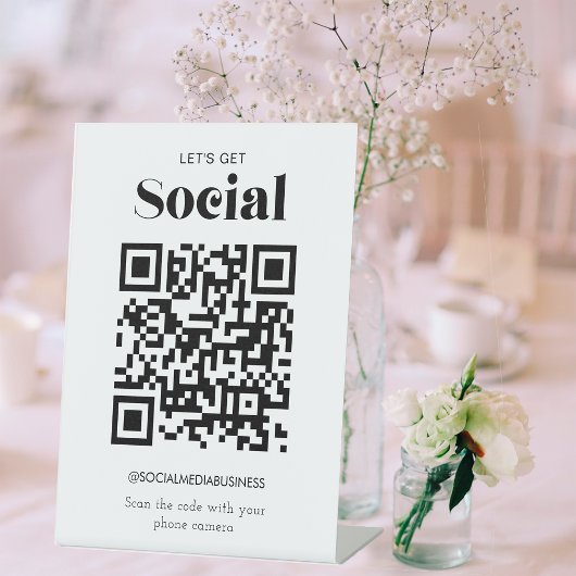 Laten we sociale QR-code gepersonaliseerde sociale Reclamebord Met Voetstuk