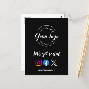 Laten we sociale QR code website promotionele Briefkaart