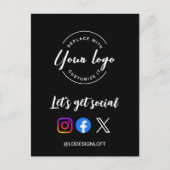 Laten we sociale QR code website promotionele Briefkaart (Voorkant)