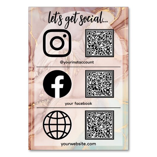 Laten we sociale zaken doen | QR-codetabel Kaart (Voorkant)