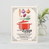 Laten we Soup Uitnodiging maken (Staand voorkant)