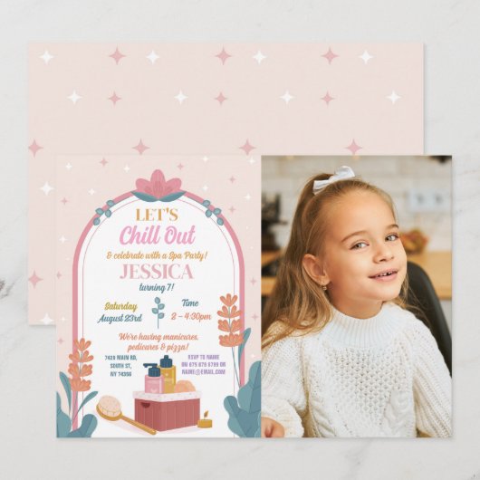 Laten we Spa Verjaardagsfeest Manicure Foto Kaart (Voorkant / Achterkant)