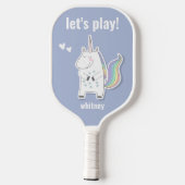 Laten we spelen! - Cute Kinder Unicorn Pickleball Paddle (Achterkant)