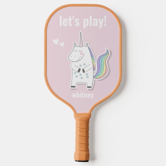 Laten we spelen! - Cute Kinder Unicorn Pickleball Pickleball Paddle (Achterkant)