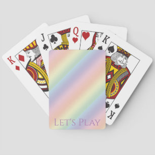 "Laten we spelen" Diagonaal Pastel Regenboog kleur Pokerkaarten