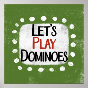 Laten we spelen Dominoes Poster Wall Art
