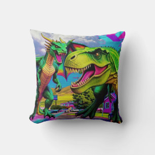Laten we spelen - Groene Draak en Dinosaurus Kussen