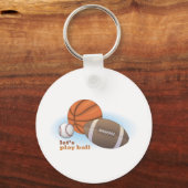 Laten we spelen: honkbal, basketbal en football sleutelhanger (Voorkant)