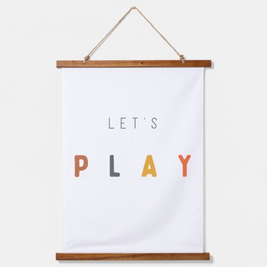 Laten we spelen. Houten wandtapijt hanger Hangend Wandkleed (Voorkant)