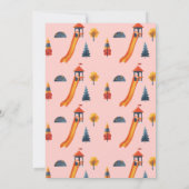 Laten we spelen Playground Verjaardagsfeestuitnodi Kaart (Achterkant)