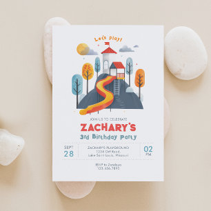 Laten we spelen Playground Verjaardagsfeestuitnodi Kaart