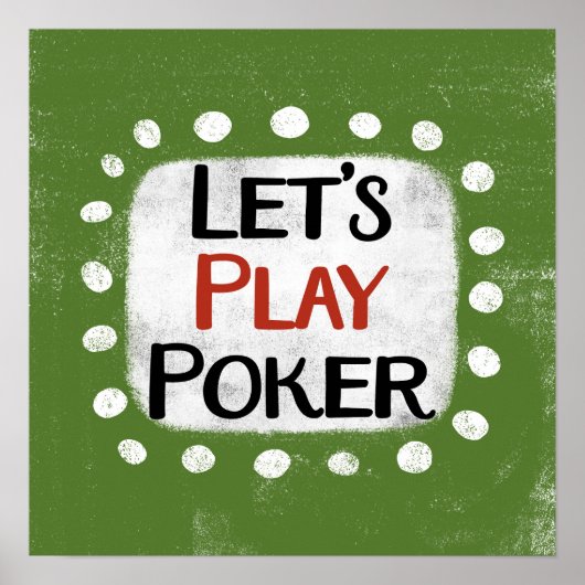 Laten we spelen Poker Poster Wall Art (Voorkant)
