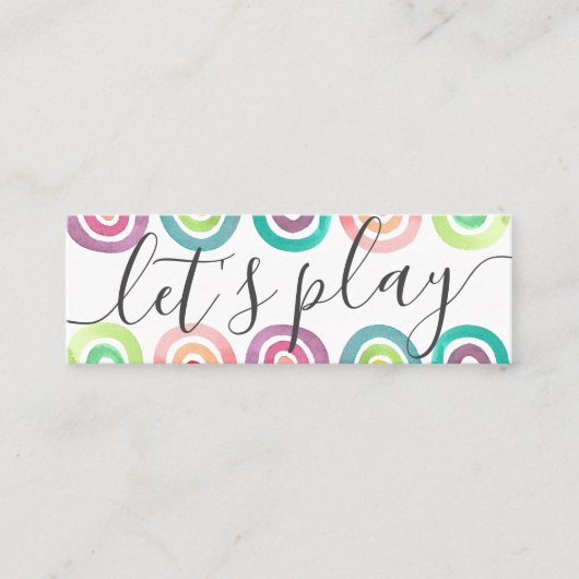 Laten we spelen Rainbow Playdate Ouder Networking  Contactkaartje