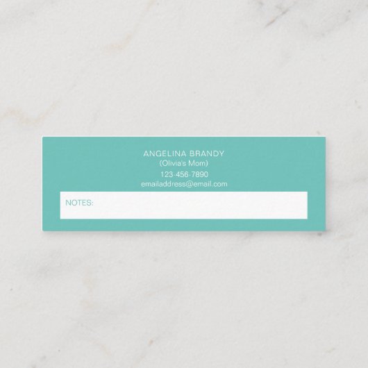 Laten we spelen Rainbow Playdate Ouder Networking  Contactkaartje (Achterkant)