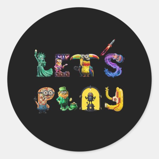 Laten we spelen ronde sticker (Voorkant)