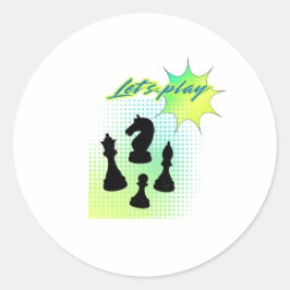 Laten we spelen ronde sticker
