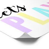 Laten we spelen Speelkamer Pastel Regenboog Poster (Hoek)