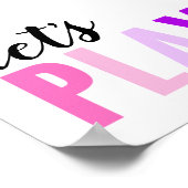 Laten we spelen Speelkamer Roze Paars Poster (Hoek)