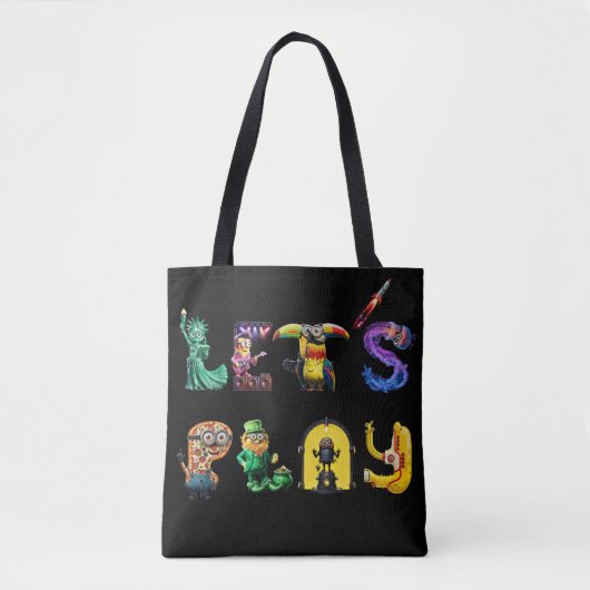 Laten we spelen tote bag (Voorkant)