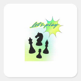 Laten we spelen vierkante sticker