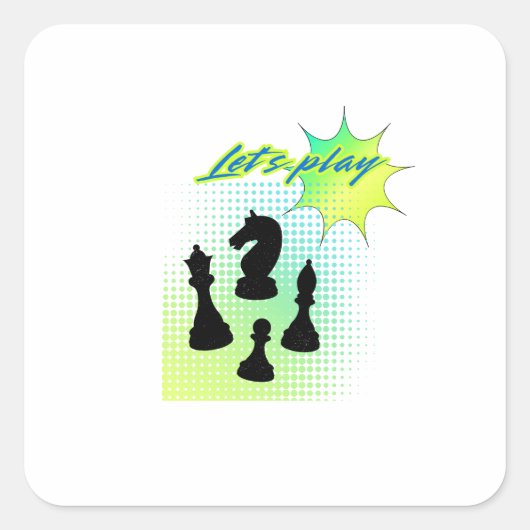 Laten we spelen vierkante sticker (Voorkant)