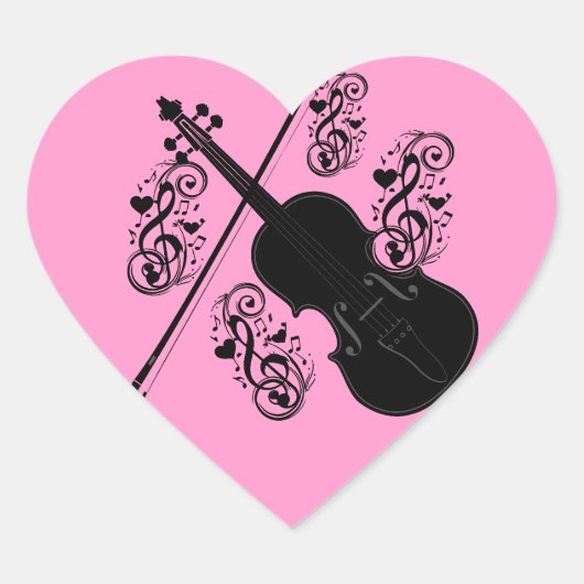 Laten we spelen, Violin_ Hart Sticker (Voorkant)