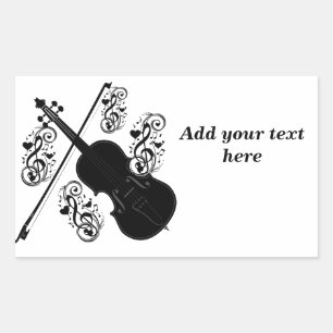 Laten we spelen, Violin_ Rechthoekige Sticker