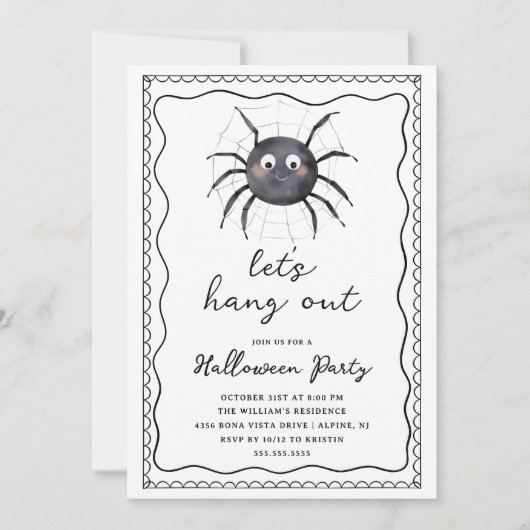 Laten we Spider Halloween ophangen Kaart (Voorkant)