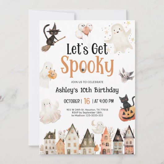 Laten we spookachtig worden | Halloween-verjaardag Kaart (Voorkant)