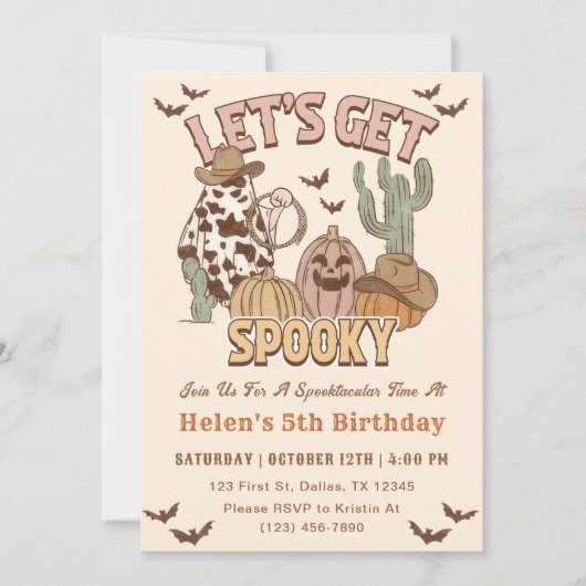 Laten we spooky 5th Birthday Western Party krijgen Kaart (Voorkant)