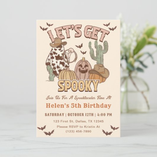 Laten we spooky 5th Birthday Western Party krijgen Kaart (Staand voorkant)