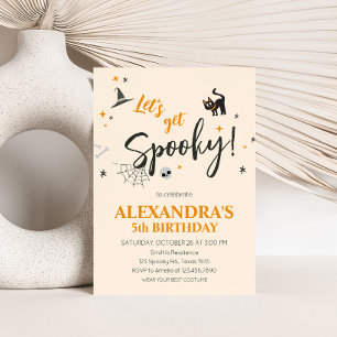 Laten we Spooky Cat Halloween verjaardagsfeest kri Kaart