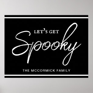 Laten we Spooky Chic Script Typography Halloween m Poster